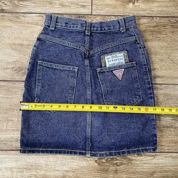 Vintage Guess Georges Marciano Denim Mini Skirt USA Made Women’s 27 Button Fly - Picture 5 of 6